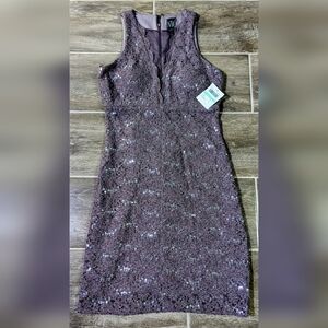 Elegant Sequin Mini Dress in Shimmering Purple